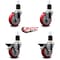 Service Caster 4'' Red Poly Wheel Swivel 1-7/8'' Expanding Stem Caster Set 2 Brakes, 4PK SCC-EX20S414-PPUB-RED-2-PLB-2-178 - alternate 3